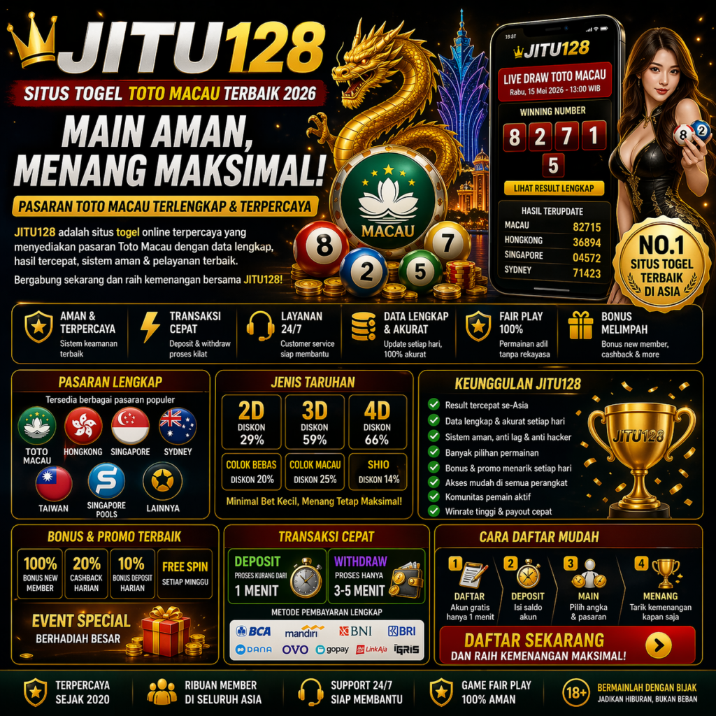 JITU128 Situs Togel Toto Macau Terbaik 2026: Review, Fitur & Fakta Lengkap